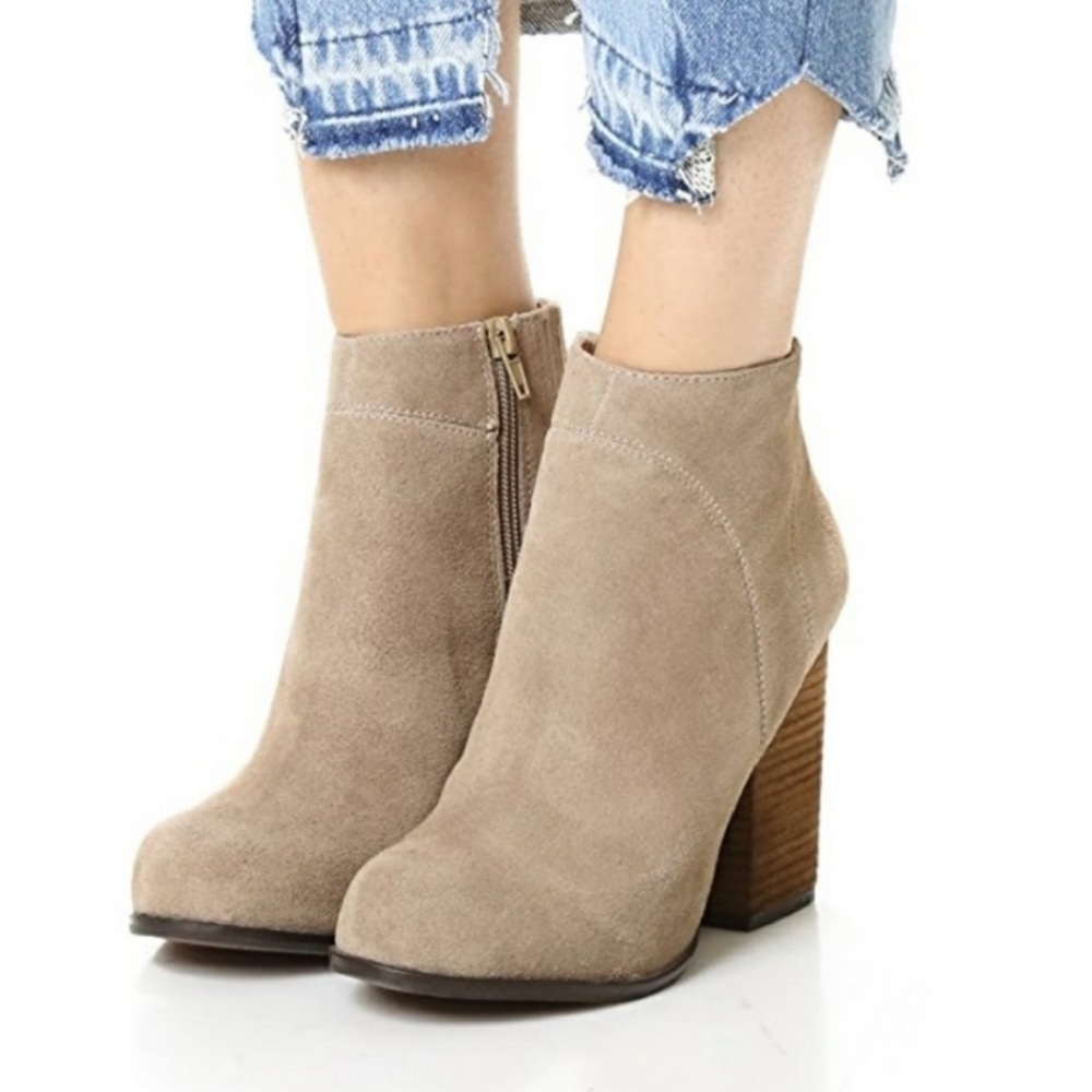 Jeffrey Campbell Taupe Suede Booties